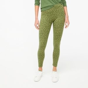 J. Crew Full-length High Waisted Leggings in Cheetah Animal Print Loden Green